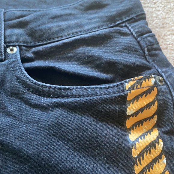 Black High Rise Skinny Jeans with Rope Detail - Picture 9 of 10